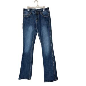 Cowgirl Tuff Western Edge Dark Wash Size 28‎